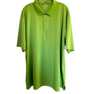 Men's Polo Shirt big man 3 button with collar textured striped lightweight XXL